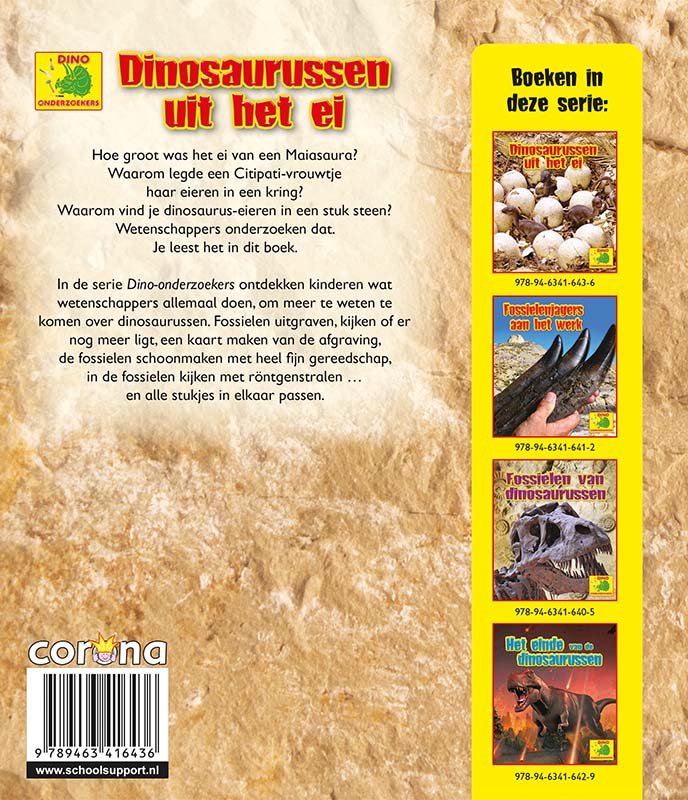 Achterkant van Dinosaurussen uit het ei