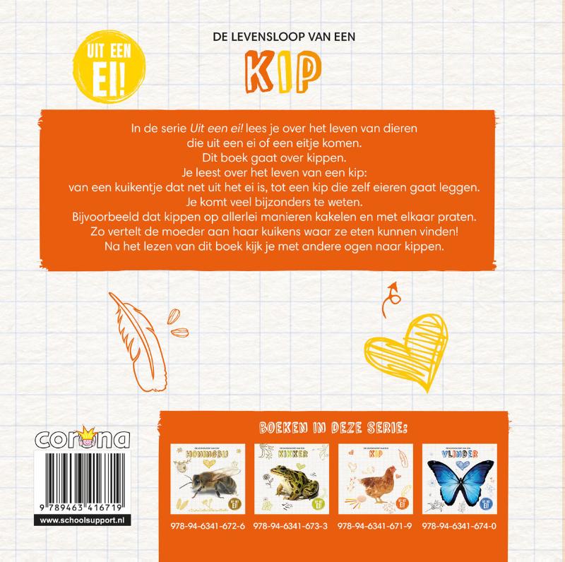 Achterkant van De levensloop van een kip