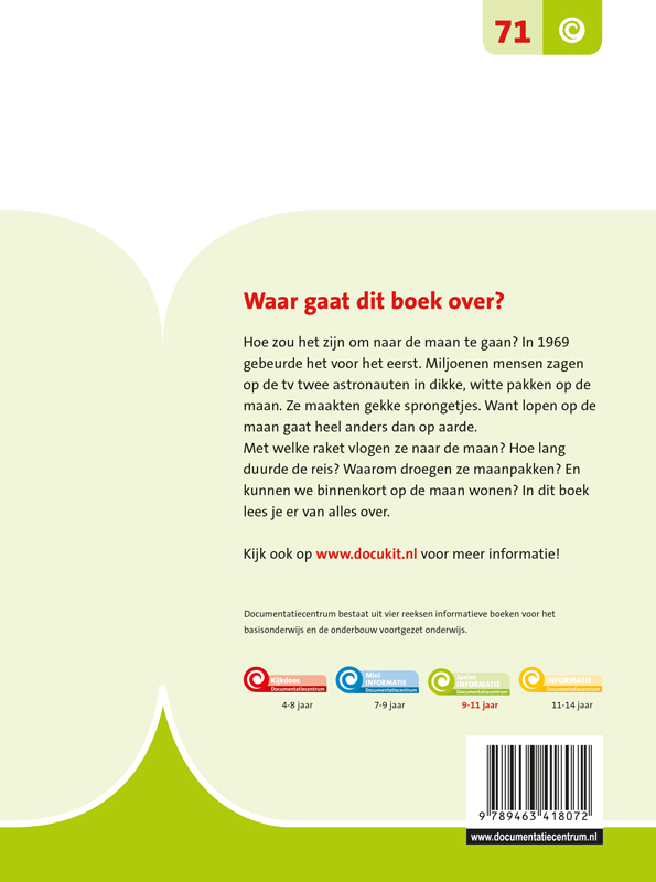 Achterkant van Naar de maan