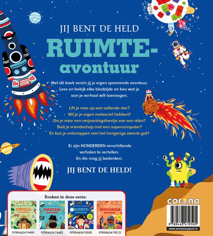 Achterkant van Ruimteavontuur