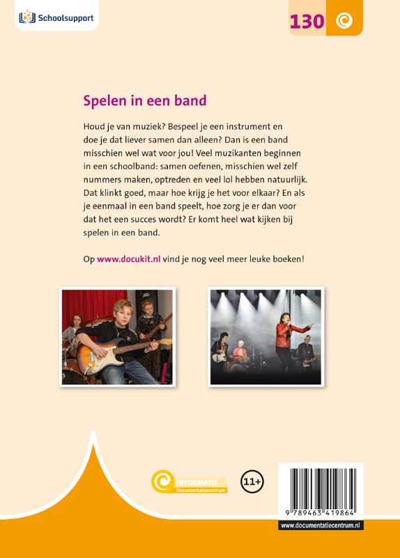 Achterkant van Spelen in een band