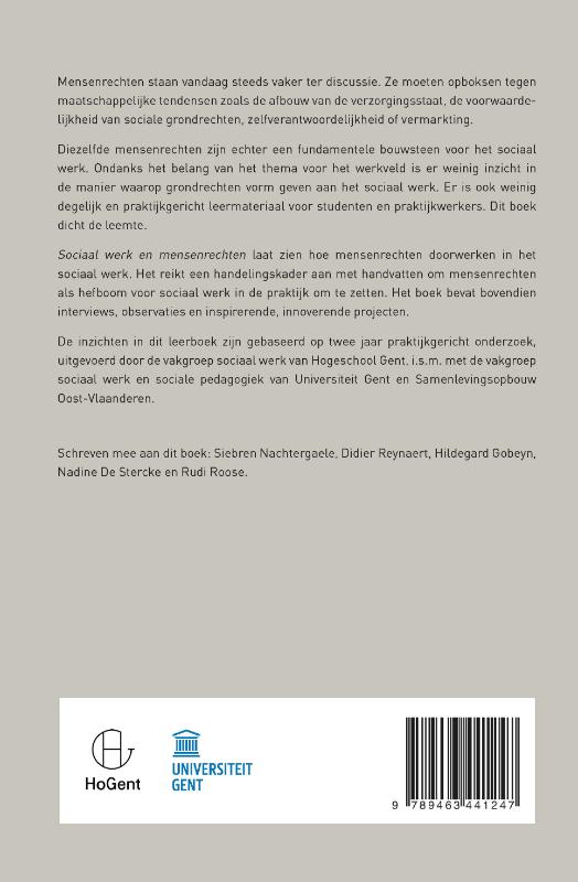 Achterkant van Sociaal werk en mensenrechten