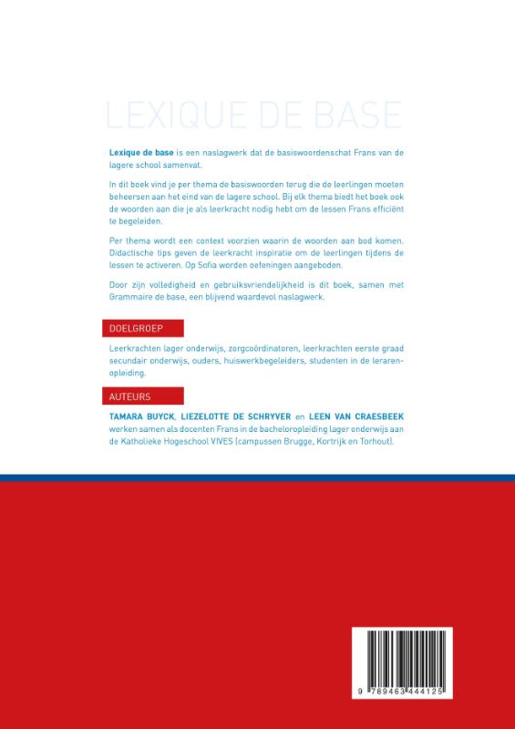 Achterkant van Lexique de base