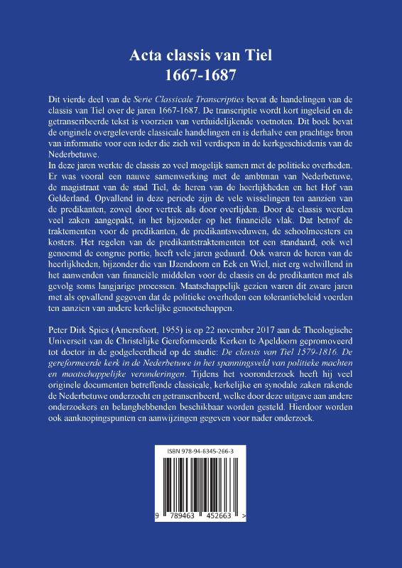 Achterkant van Acta classis van Tiel 1667-1687