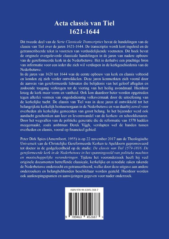 Achterkant van Acta classis van Tiel 1621-1644