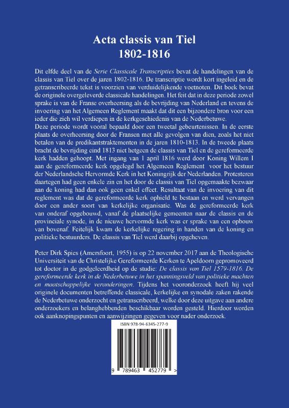 Achterkant van Acta classis van Tiel 1802-1816