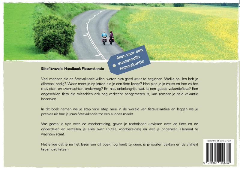 Achterkant van Handboek Fietsvakantie