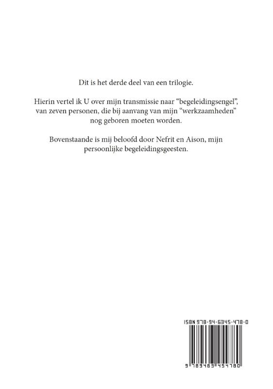 Achterkant van De tijdelijke "metamorfose" naar "begeleidingsengel"
