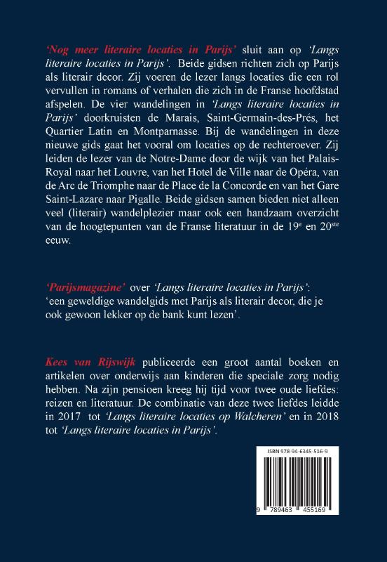 Achterkant van Nog meer literaire locaties in Parijs