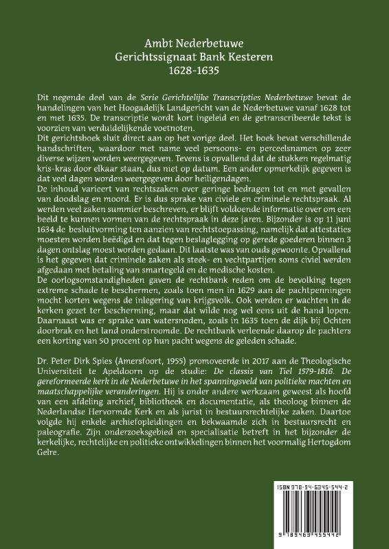 Achterkant van Ambt Nederbetuwe Gerichtssignaat Kesteren 1628-1635