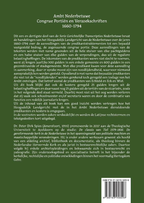 Achterkant van Ambt Nederbetuwe Congrue Portiën en Verzoekschriften 1660-1794