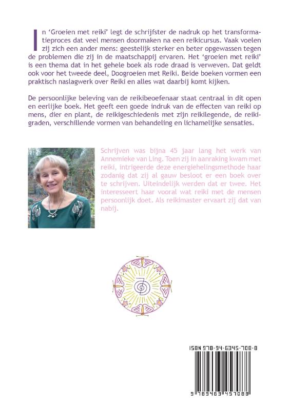 Achterkant van Groeien met Reiki