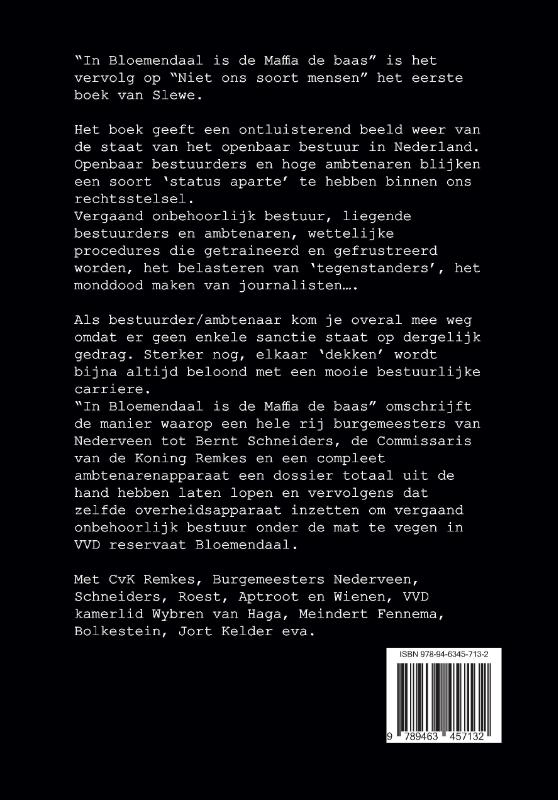 Achterkant van In Bloemendaal is de maffia de baas