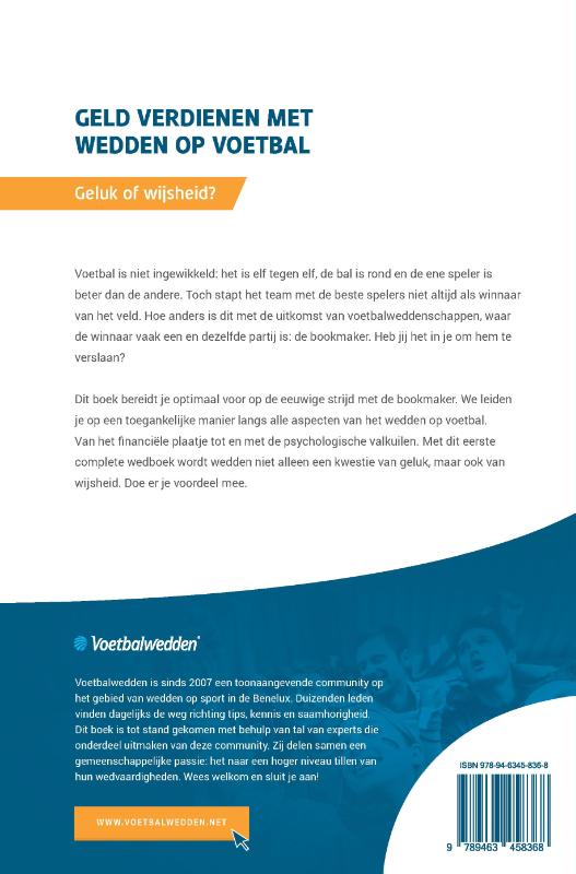 Achterkant van WEDDEN OP VOETBAL