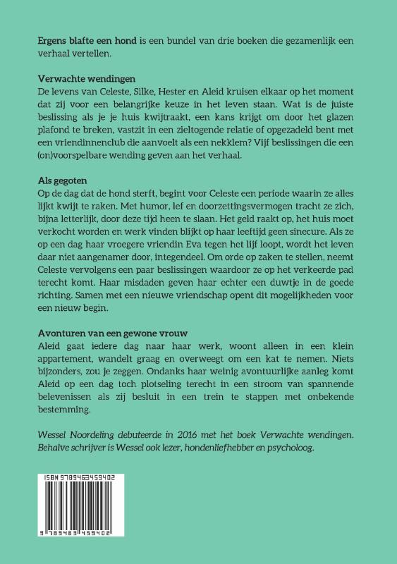 Achterkant van Ergens blafte een hond
