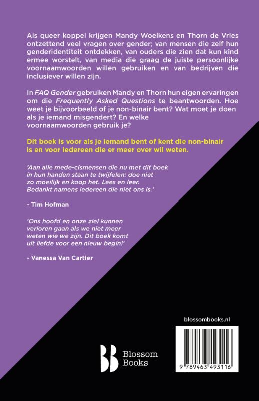 Achterkant van FAQ Gender