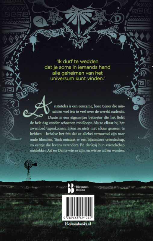 Achterkant van Aristoteles en Dante ontdekken de geheimen van het universum