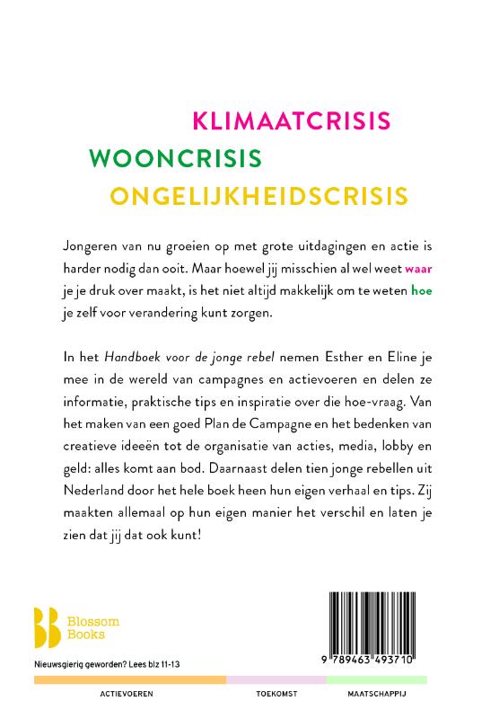 Achterkant van Handboek voor de jonge rebel