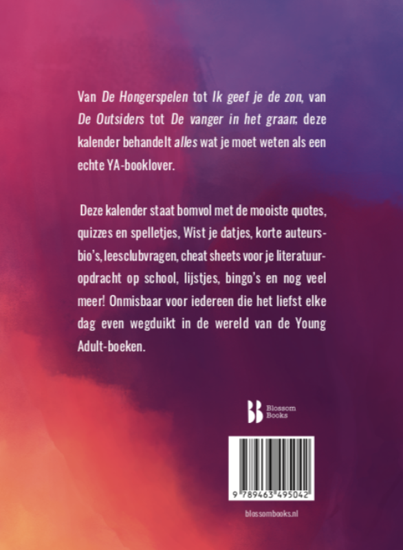 Achterkant van De Shut up, I'm reading scheurkalender 2020