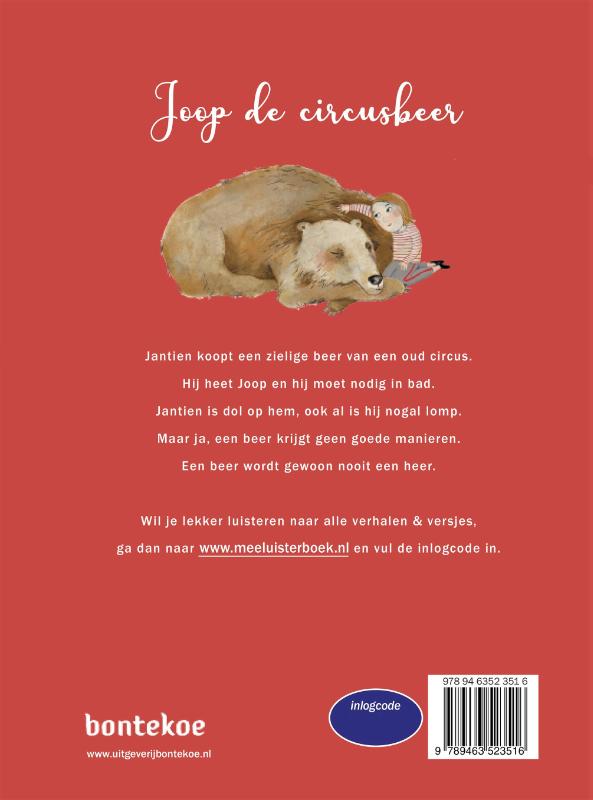 Achterkant van Joop de circusbeer