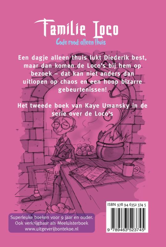 Achterkant van Familie Loco - Code rood: alleen thuis