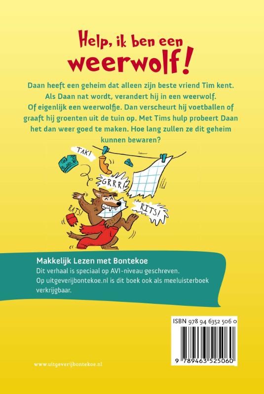 Achterkant van Help, ik ben een weerwolf!
