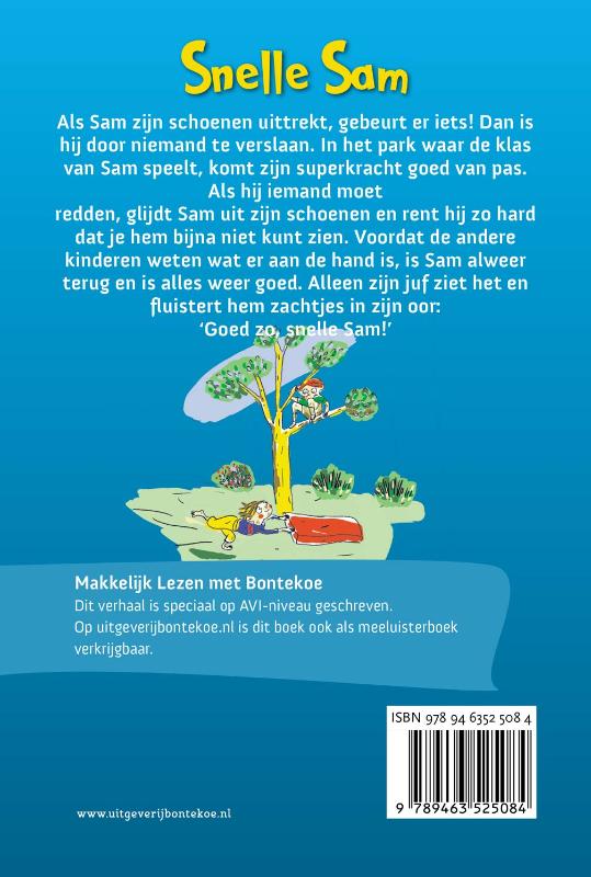 Achterkant van Snelle Sam