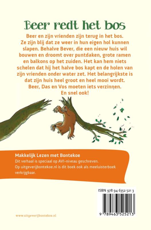 Achterkant van Beer redt het bos