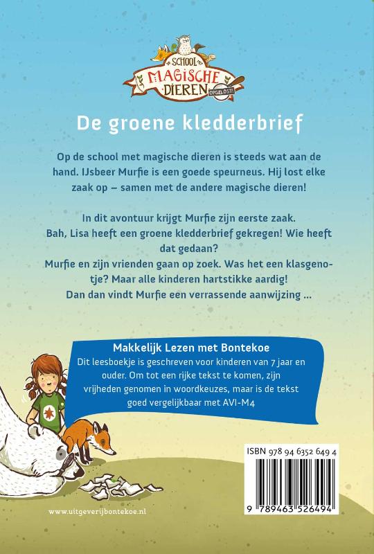 Achterkant van De groene kledderbrief