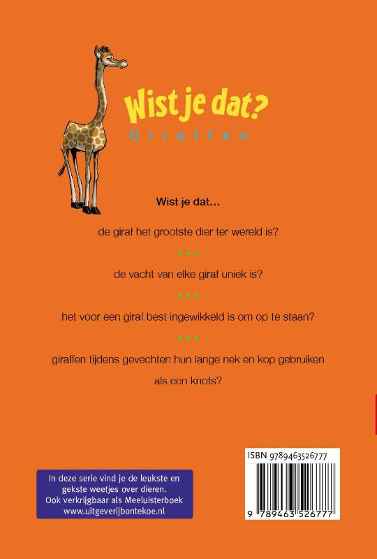 Achterkant van Wist je dat Giraffen