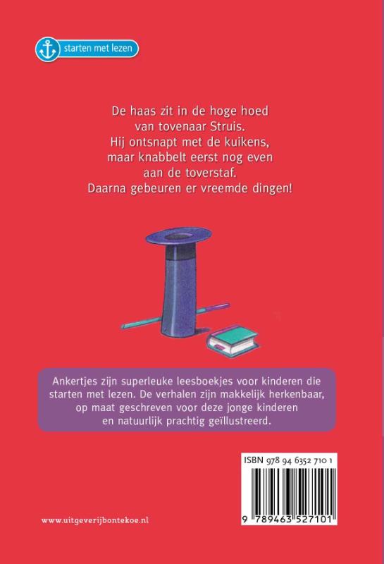 Achterkant van Haas Toverbaas en de hoge hoed