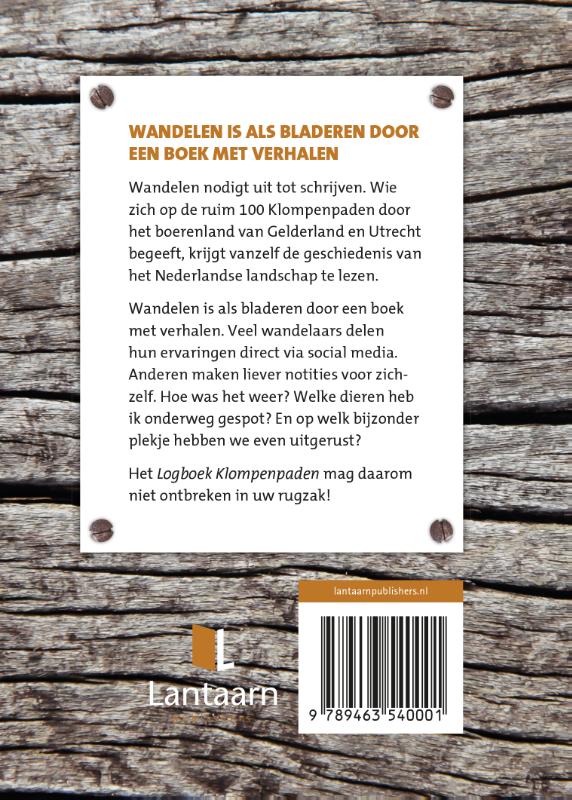Achterkant van Logboek klompenpaden