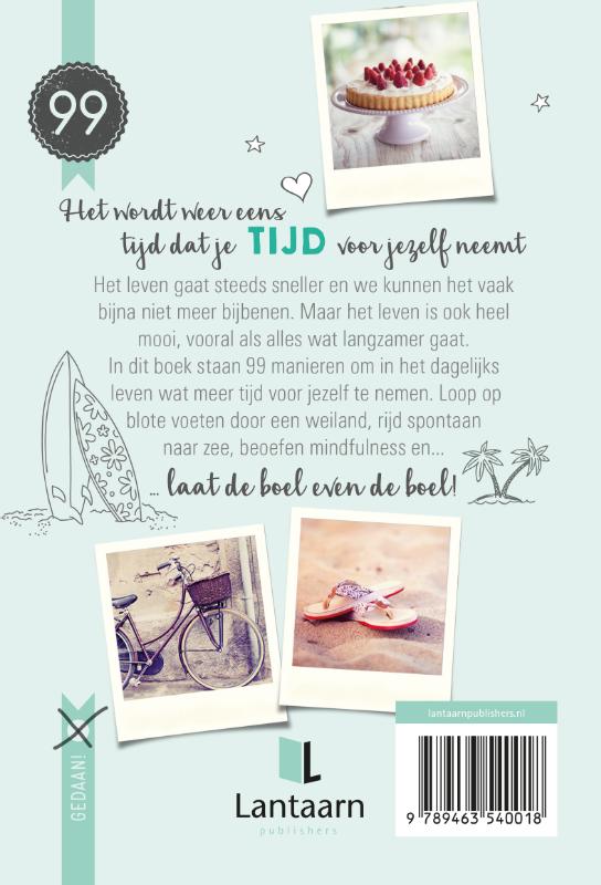 Achterkant van 99 manieren om tijd voor jezelf te nemen
