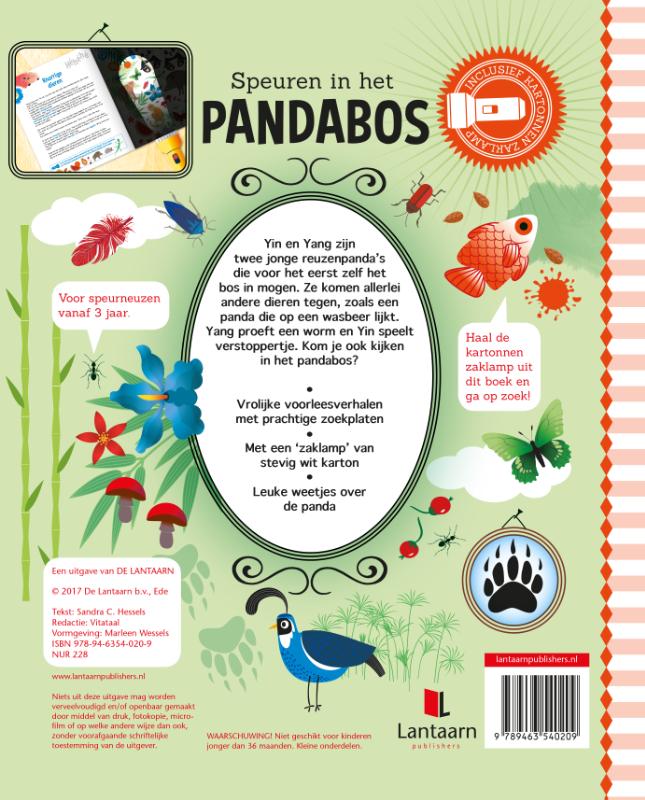 Achterkant van Speuren in het pandabos