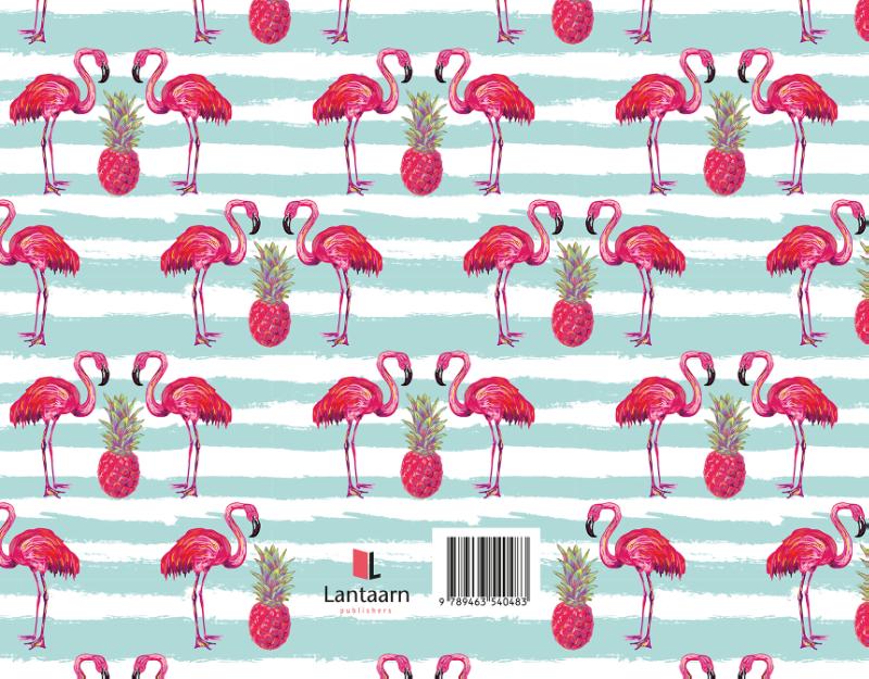 Achterkant van Family planner flamingo