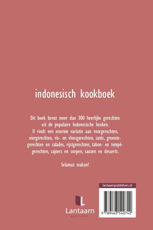 Achterkant van Indonesisch kookboek