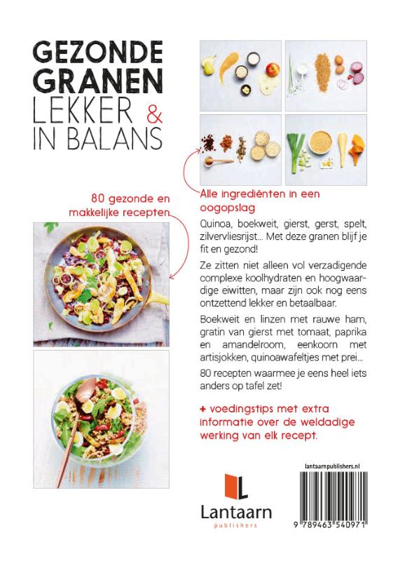 Achterkant van Gezonde granen