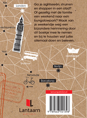 Achterkant van Travel dagboek weekendje weg
