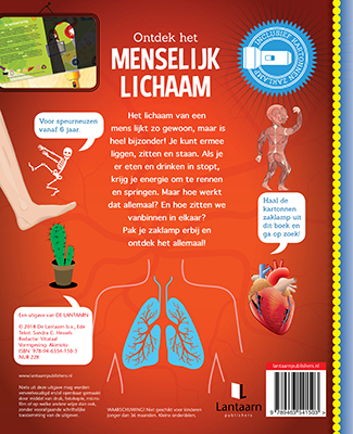 Achterkant van Ontdek het menselijk lichaam + kartonnen zaklamp