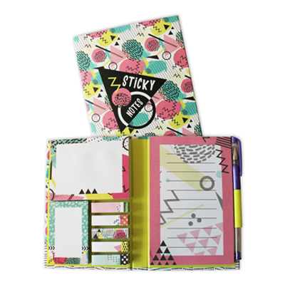 Achterkant van Sticky notes pack Eighties