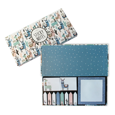 Achterkant van Sticky notes box Alpaca