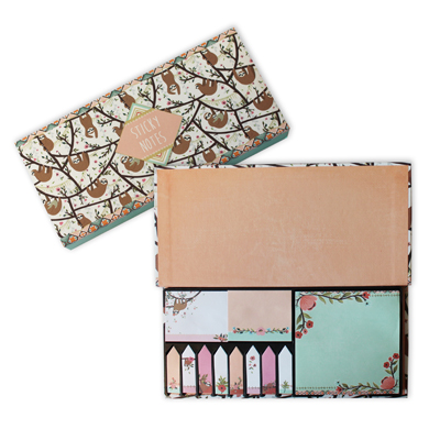 Achterkant van Sticky notes box Luiaard