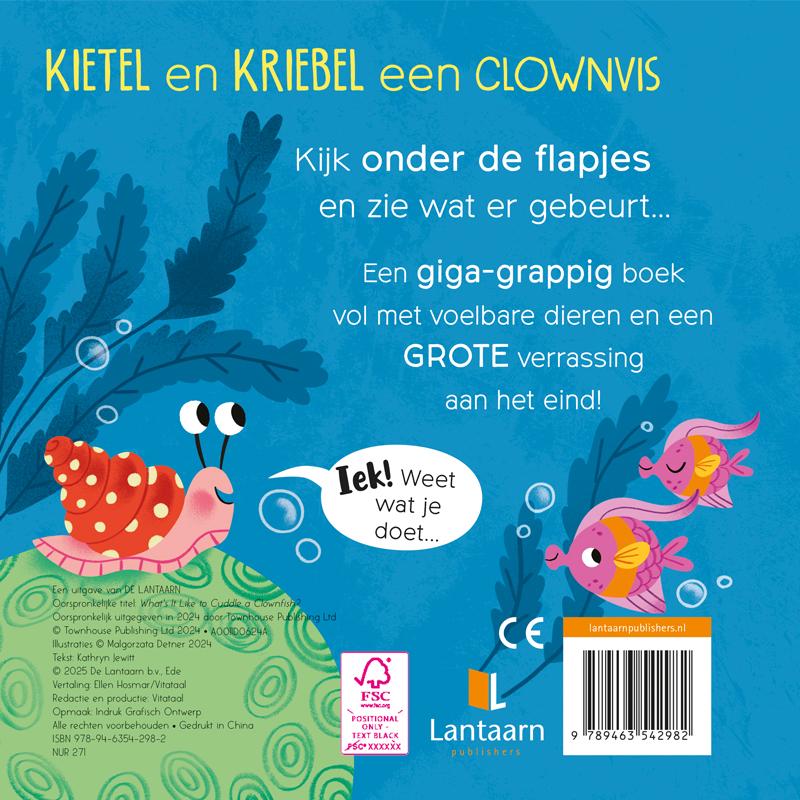 Achterkant van Kietel en kriebel een clownvis