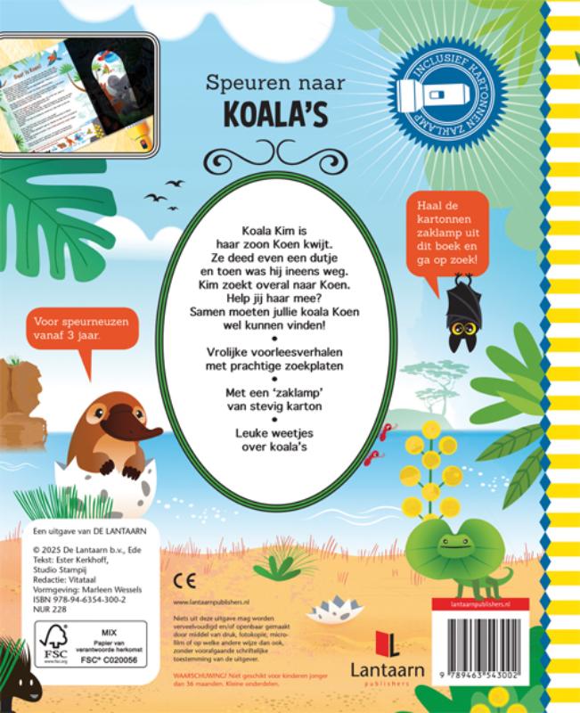 Achterkant van Speuren naar koala's