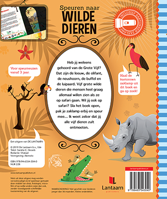 Achterkant van Speuren naar wilde dieren