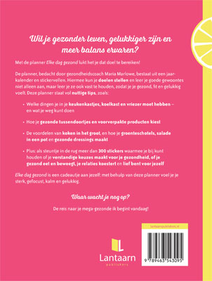 Achterkant van Elke dag gezond - de weekplanner
