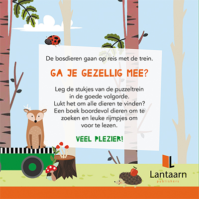 Achterkant van Bosdieren - boek + treinpuzzel