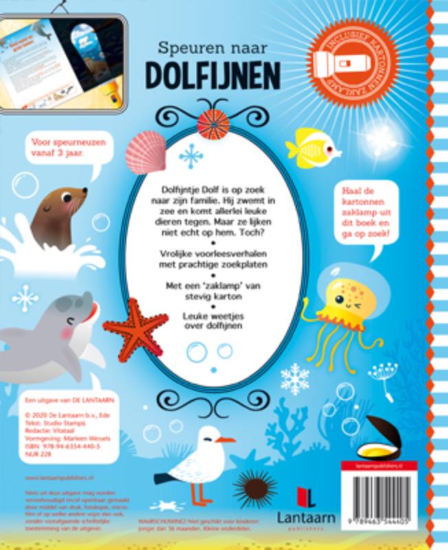 Achterkant van Speuren naar dolfijnen