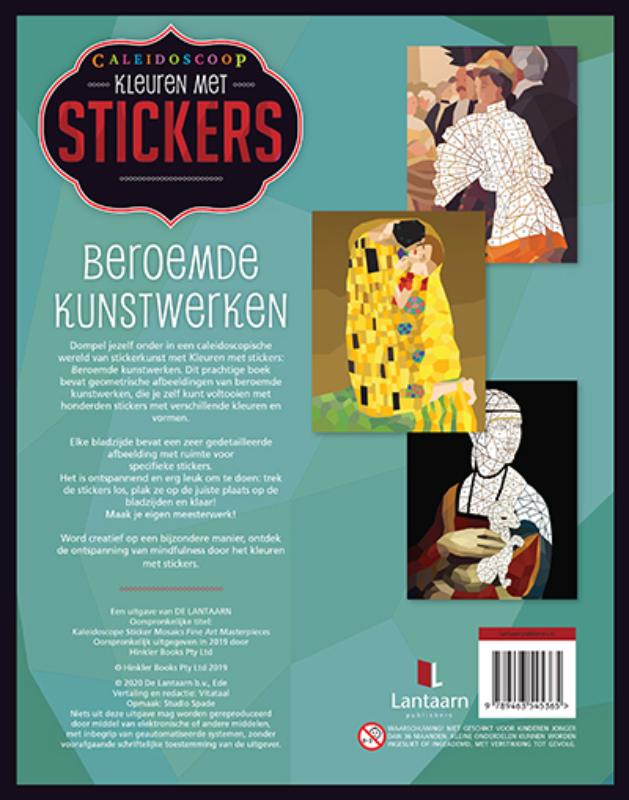Achterkant van Kleuren met stickers - Beroemde kunstwerken