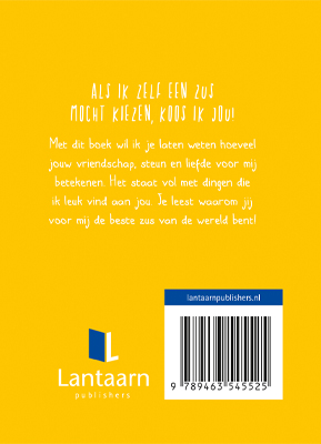 Achterkant van Je bent de beste zus in de wereld omdat...